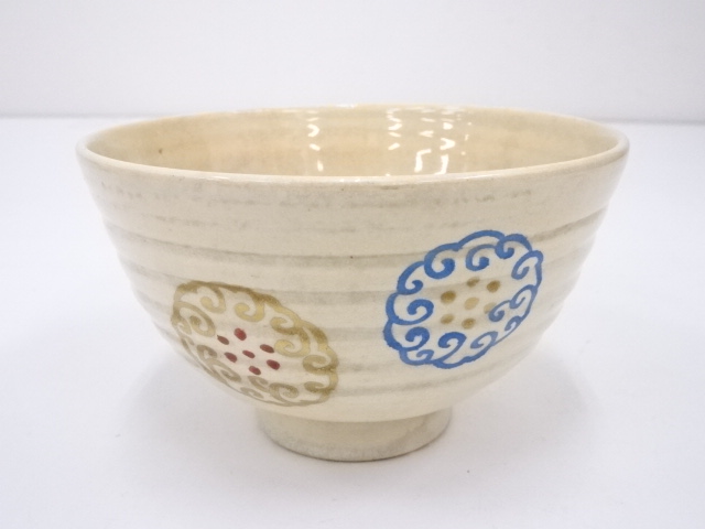 ANTIQUE JAPANESE TEA CEREMONY / CHAWAN(TEA BOWL) / KYO WARE